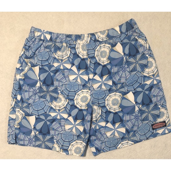 VINEYARD VINES Mens Size L Blue Swim Trunks Novelty Umbrella Beach Summer Shorts - Picture 2 of 13